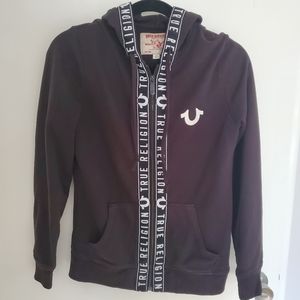 True Religion sweater with Hood Black and White Size Medium